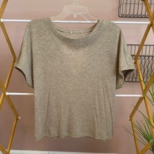 Sweater tee with cut out back